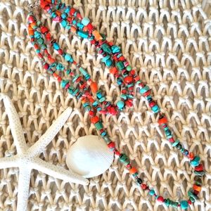 Turquoise & Coral Necklace